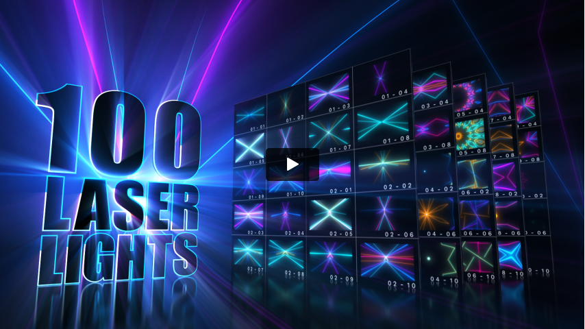 100 Laser Lights VJ Loops